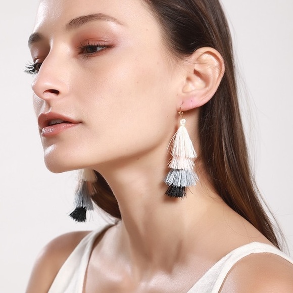 Jewelry - BOGOFREE! Color Blocked Layered Tassel Earrings